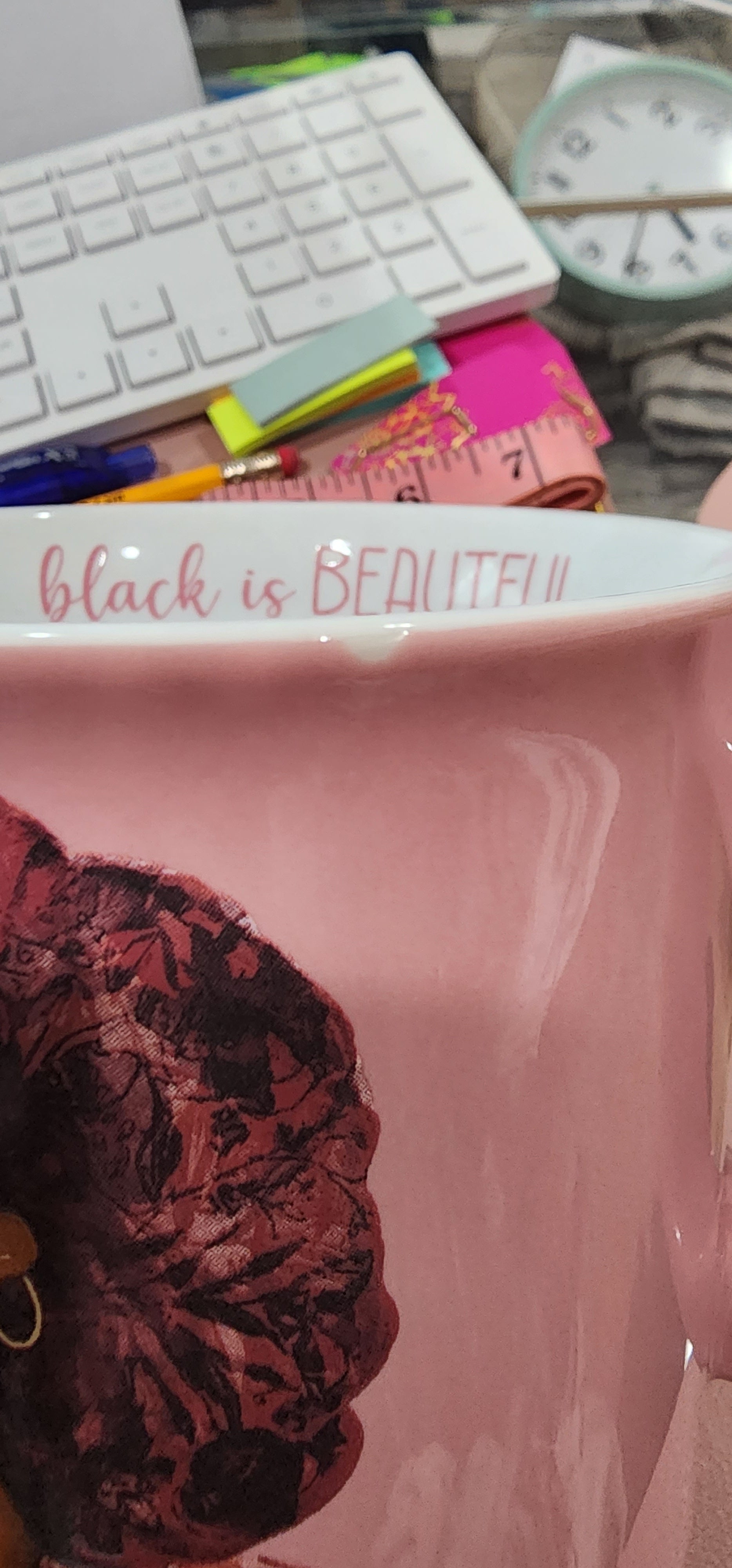 African American Woman w/Natural Hair Coffee Cup