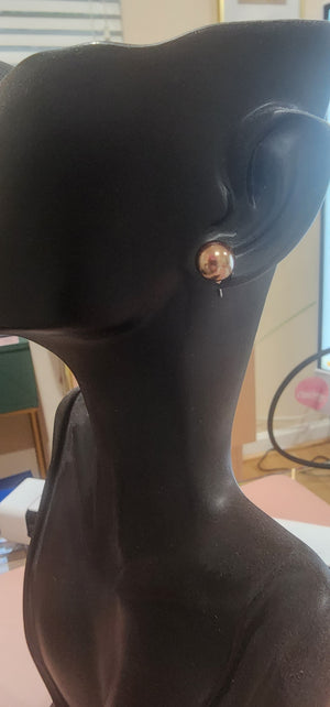 Metallic Brown Simulated Stud Pearl Earrings