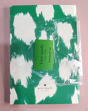 Kate Spade Black Stripe/Painterly Cheetah Ikat Green Notebook Set