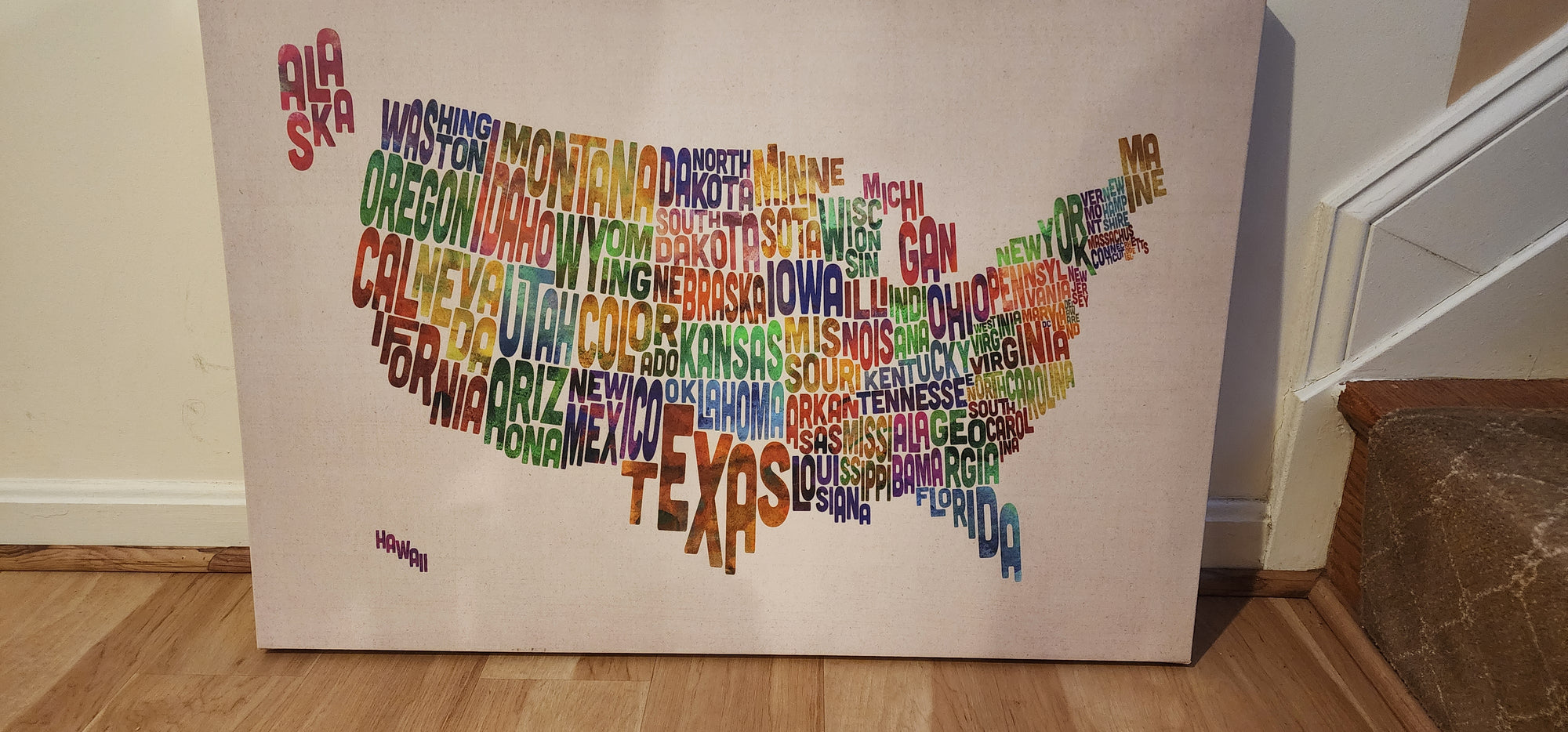 Multi-Colored Word Map (U.S.)
