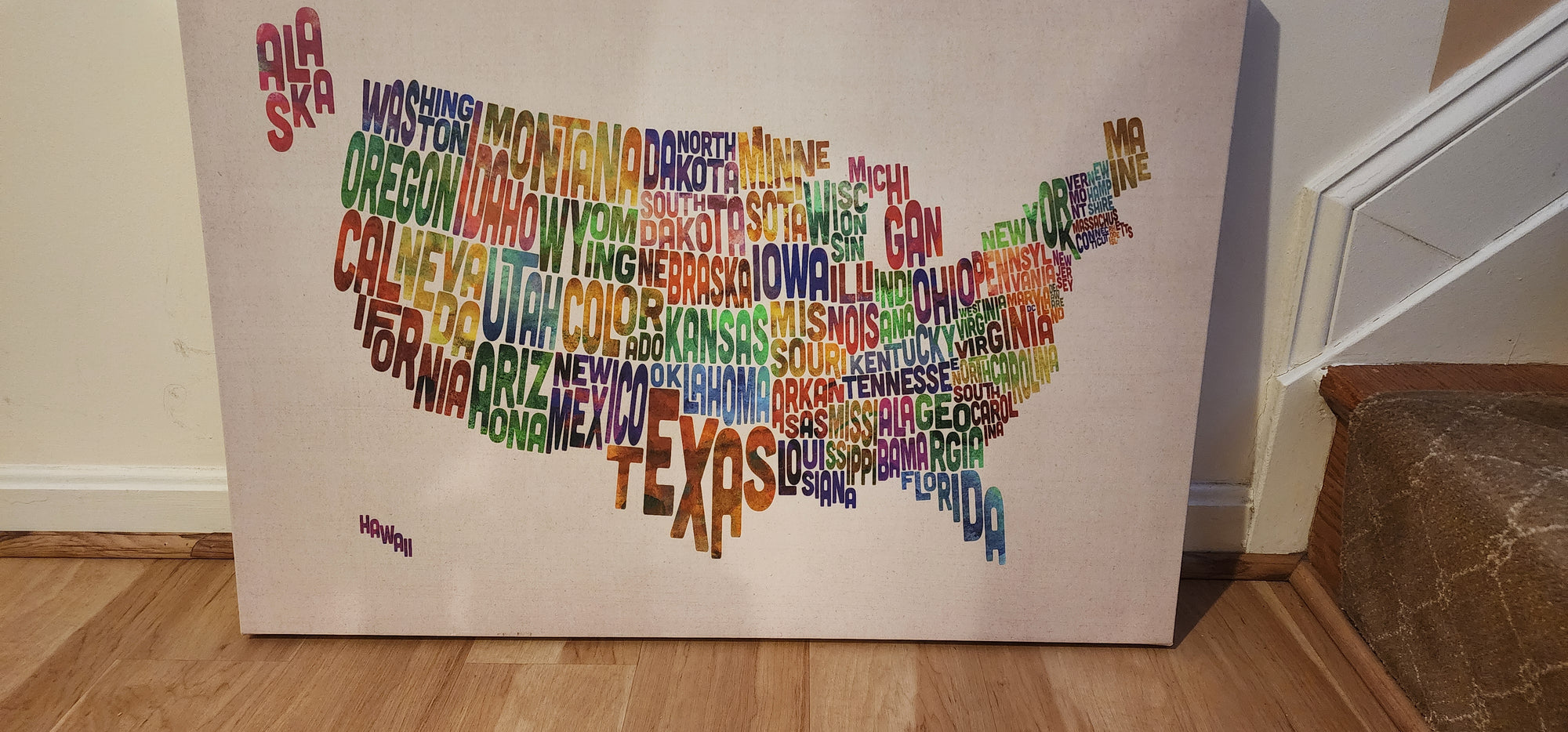 Multi-Colored Word Map (U.S.)
