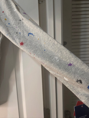 Champion Grey Paint Splatter Full Zip Hoodie (Size Small)