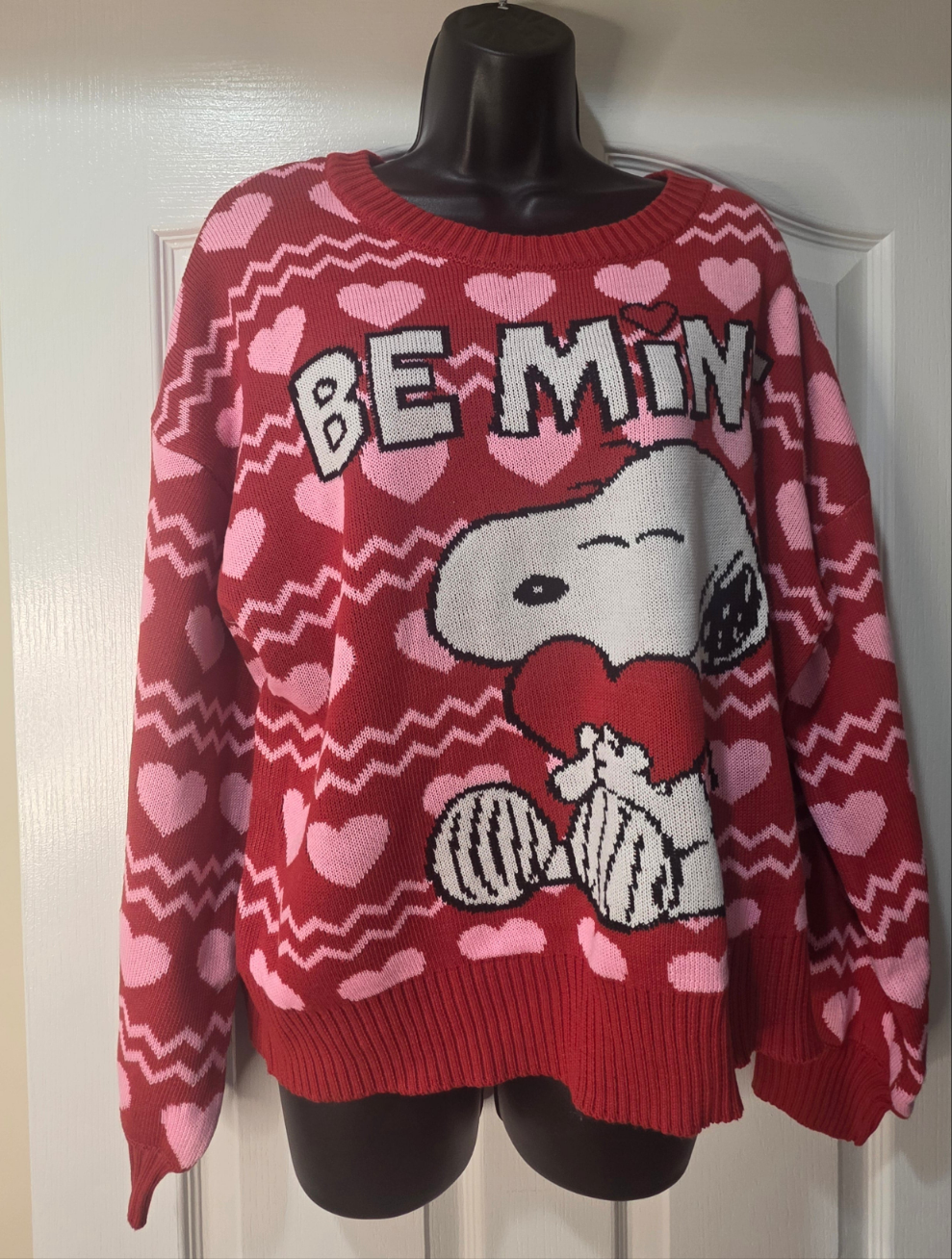 Snoopy "Be Mine" Valentine's Pullover Sweater (Size XL)