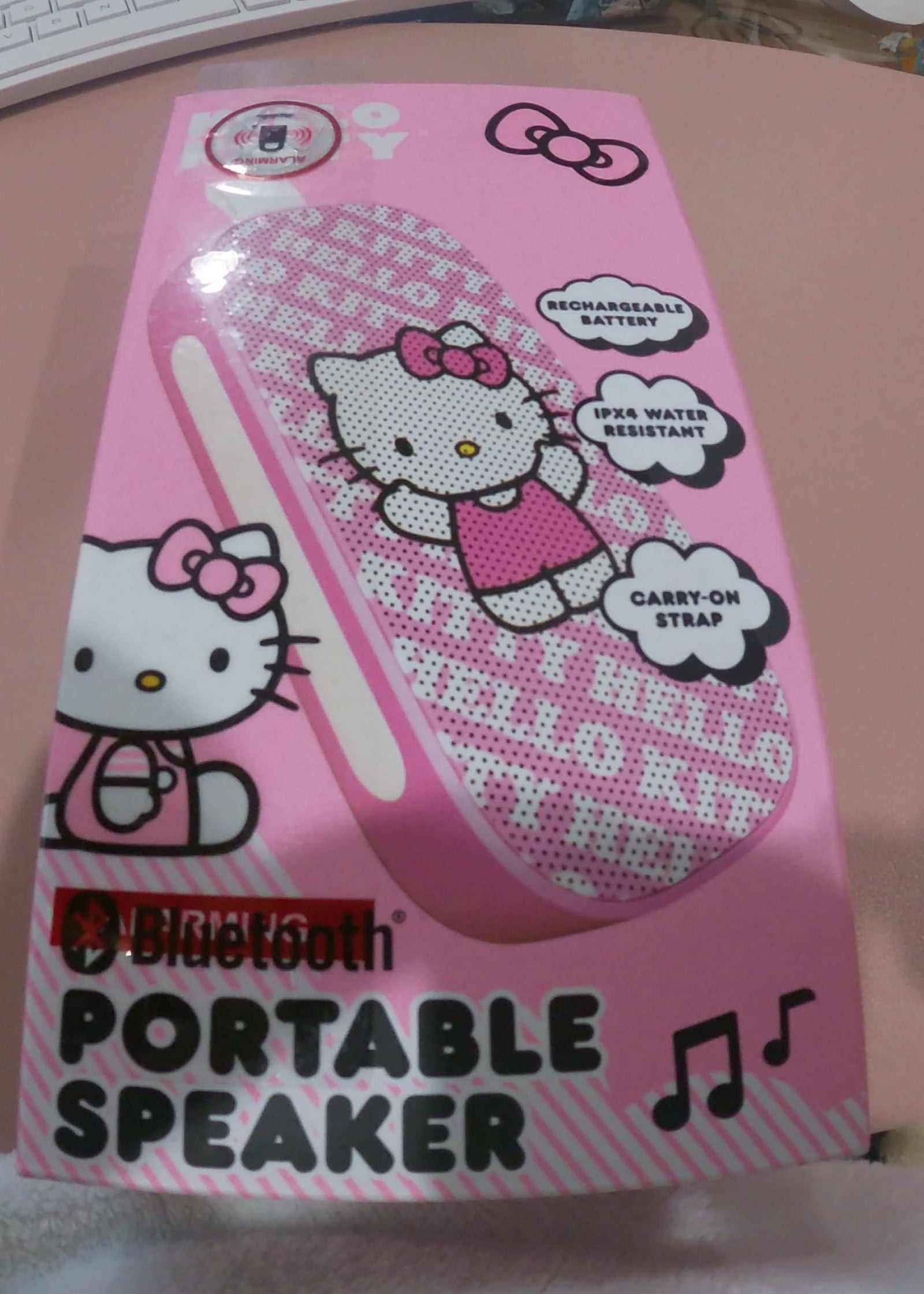 Pink and White Bluetooth Portable Speaker