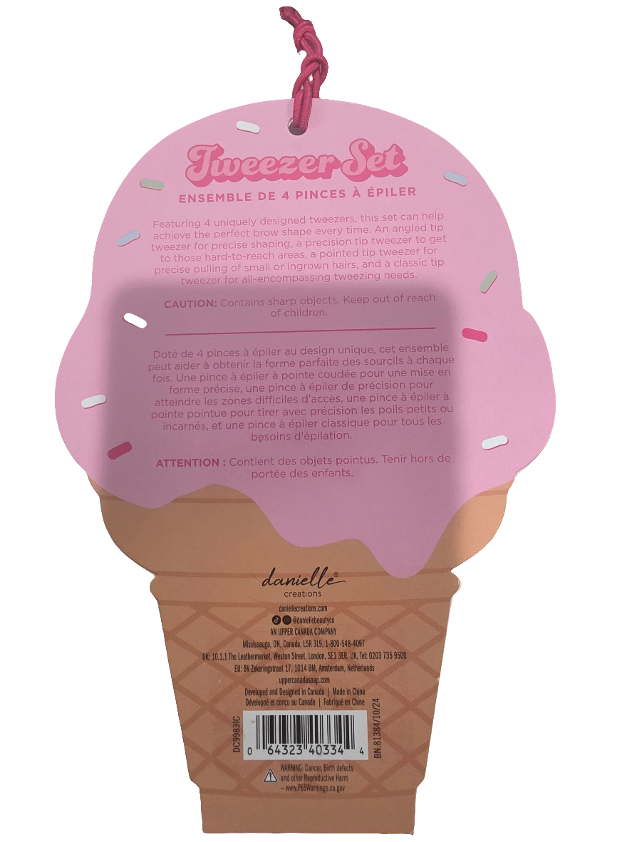 Pastel Assorted  Tweezer Set (Regular Tip, Precision Tip, Pointed Tip, and Slanted Tip)