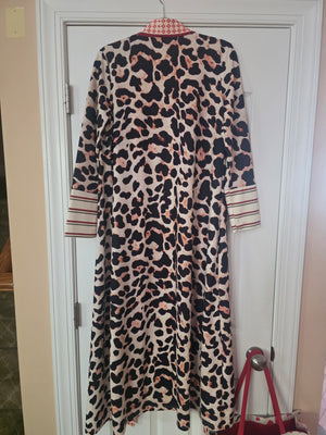 Geo-Schematic Leopard Pullover (Size Large)