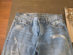 Mens Abercrombie & Fitch Slim Frayed Denim Jeans (32/32)