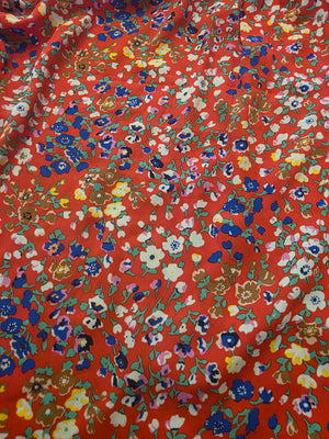 Womens Carolina Belle Floral Red Blouse (1X)