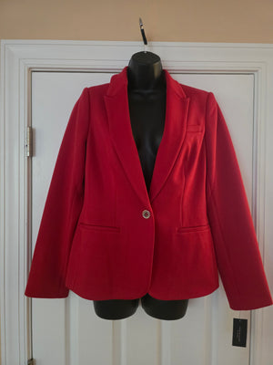 Womens Tommy Hilfiger Ruby Red Blazer One Button Front Closure (Size 10) New