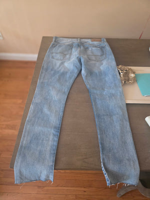 Mens Abercrombie & Fitch Slim Frayed Denim Jeans (32/32)