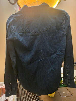 Women's Levi's Iconic Dark Demin Long-Sleeved Shirt (Small)