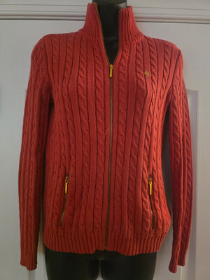 Womens Lauren Ralph Lauren Full Zippered Cable Knit Sweater (Size Extra Small) - Gently Used