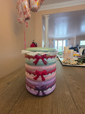 3-Tier Pastel Stacked Macaron Storage Jar Canister (New)