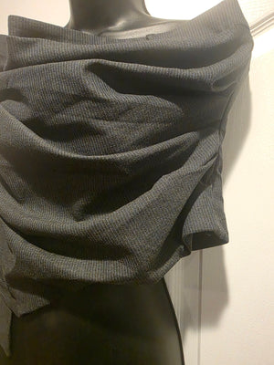 Zara Charcoal Heather Grey Pinstriped Bustier (Size XXL)