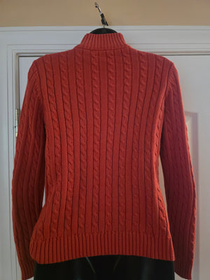 Womens Lauren Ralph Lauren Full Zippered Cable Knit Sweater (Size Extra Small) - Gently Used