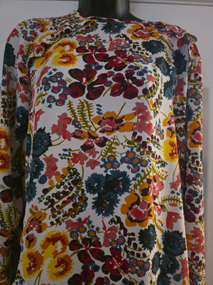 Womens Multi-Colored Floral Blouse Loft (Size S/P) - Gently Used