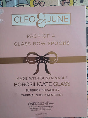 Cleo & June Glass Bow Spoons (4/Pack)