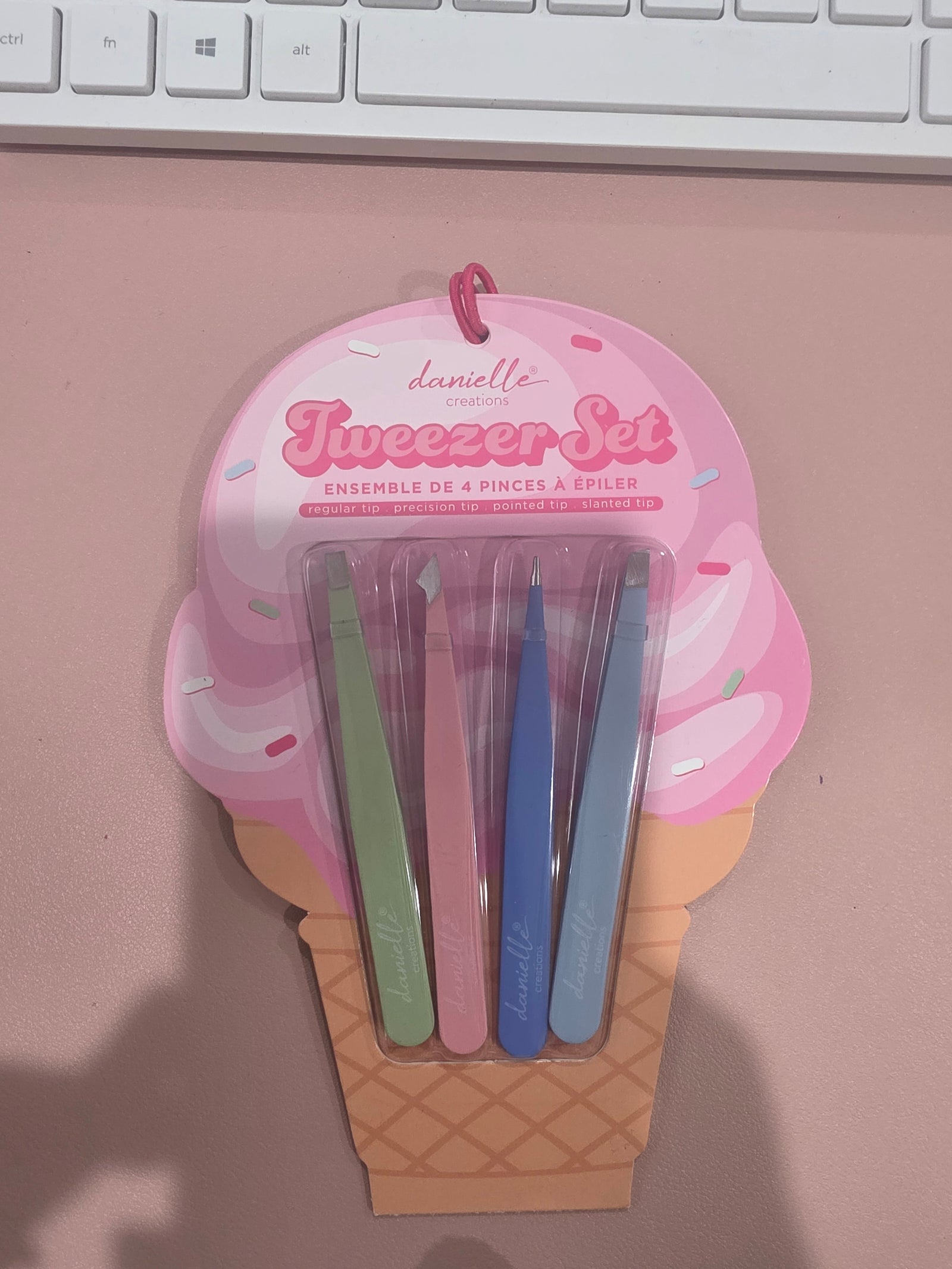 Pastel Assorted  Tweezer Set (Regular Tip, Precision Tip, Pointed Tip, and Slanted Tip)