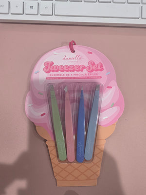 Pastel Assorted  Tweezer Set (Regular Tip, Precision Tip, Pointed Tip, and Slanted Tip)