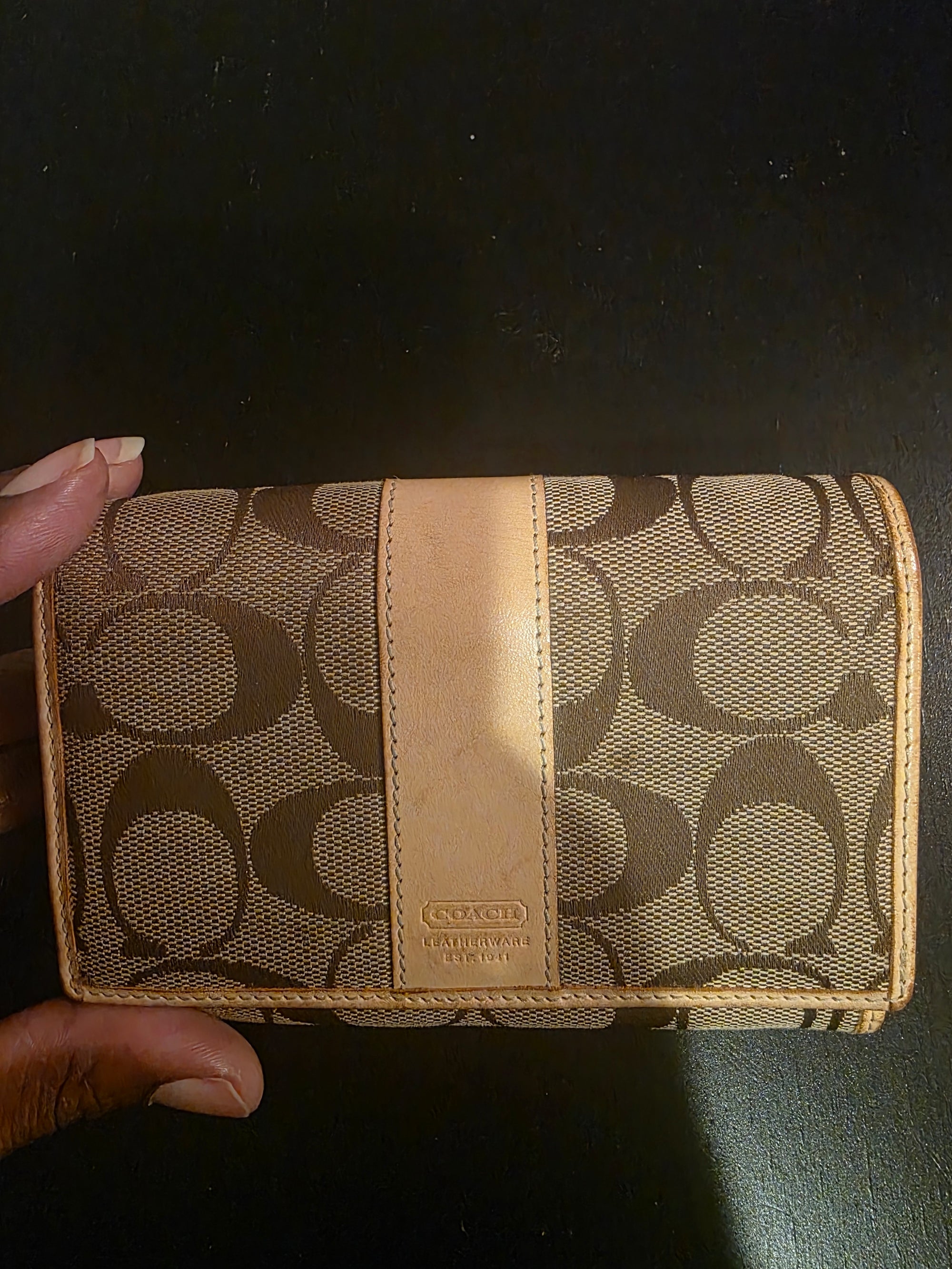 Coach Signature Bi-Fold Wallet (Good Condition)