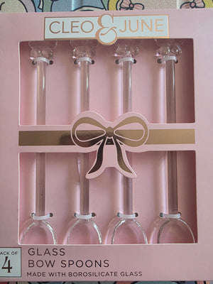 Cleo & June Glass Bow Spoons (4/Pack)