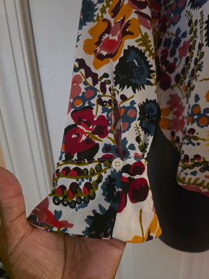 Womens Multi-Colored Floral Blouse Loft (Size S/P) - Gently Used