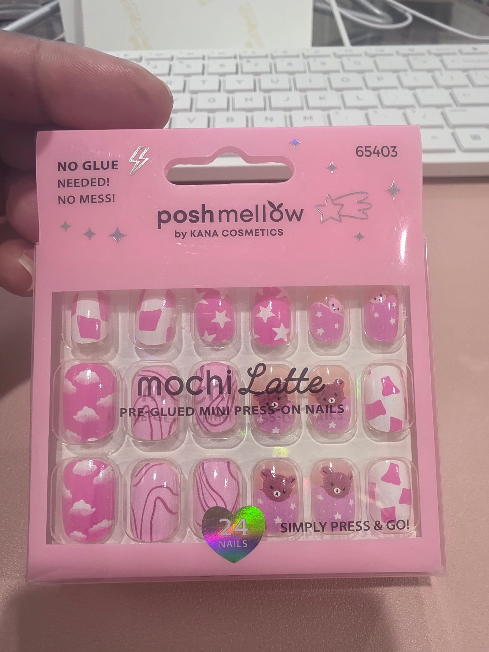 Mochi Latte Pre-Glued Mini Press On Nails