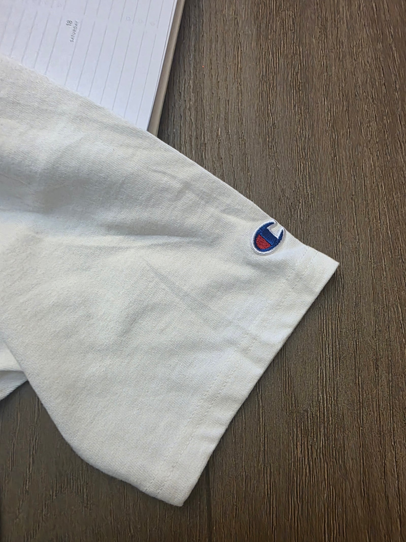 Mens White Champion Logo Tee (Small)