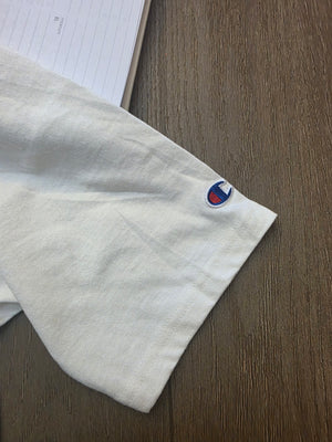 Mens White Champion Logo Tee (Small)