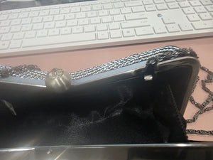 Silver Sequin Bow/Ribbon Mini Shoulder Bag/Clutch