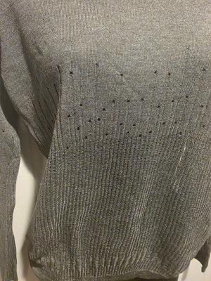 Zara Charcoal Heather Grey Camisole Pointelle Sweater (Size Medium)