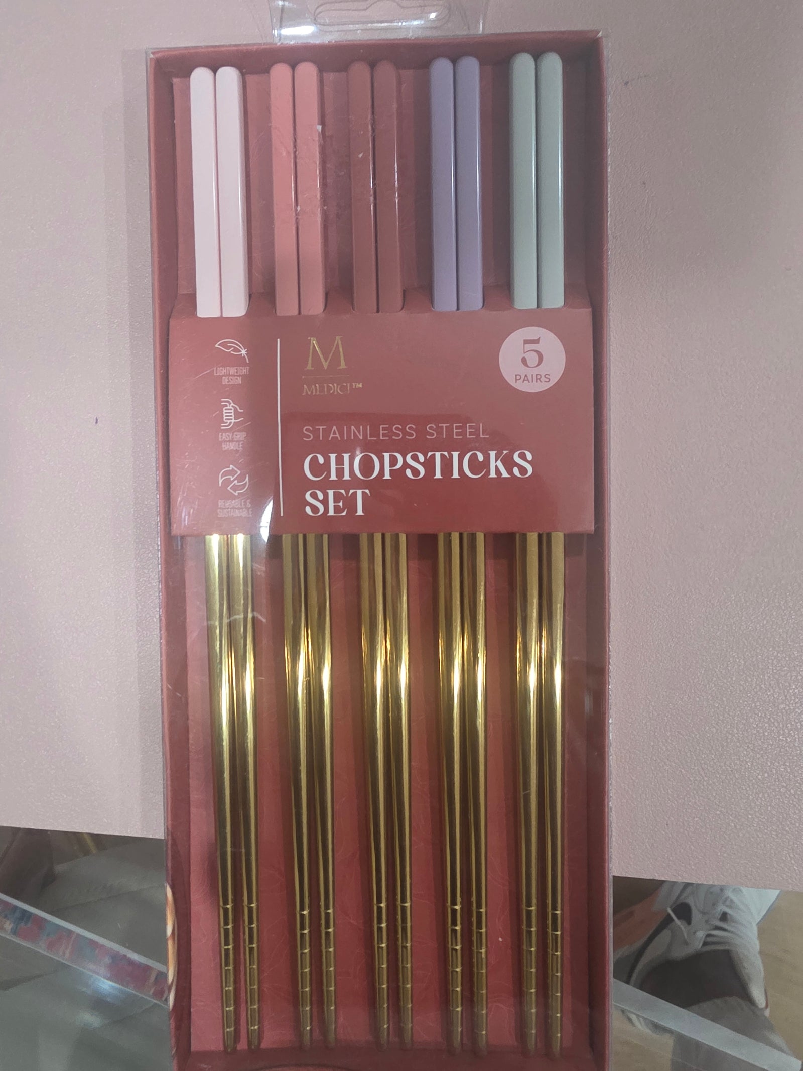 Stainless Steel Chopsticks (Set of 5)