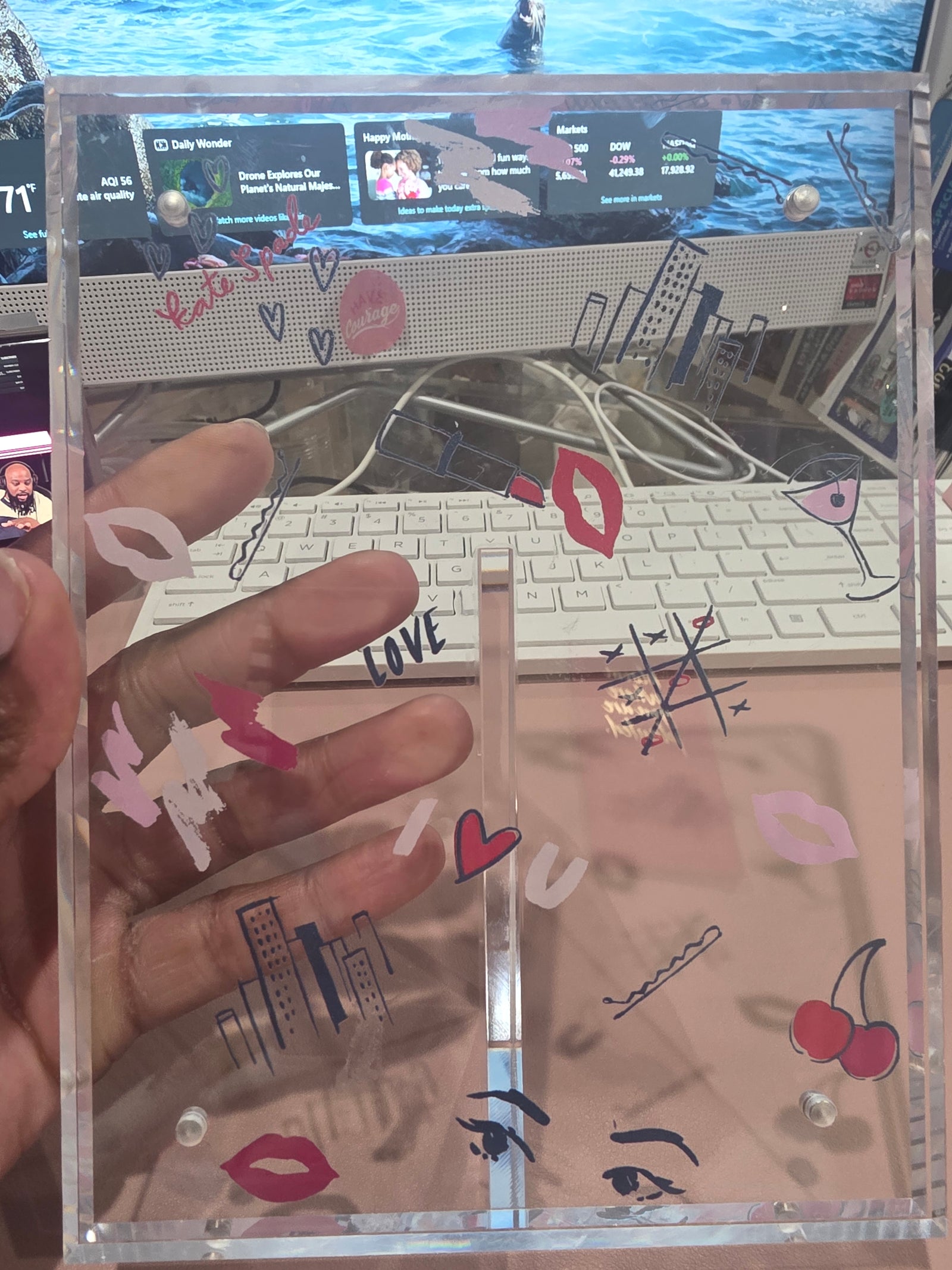 Kate Spade New York Frame Acrylic Magnetic Picture Frame 5 x 7 (In Love Notes)