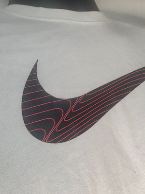 Nike White Patterned Swoosh Shirt (Size Small)