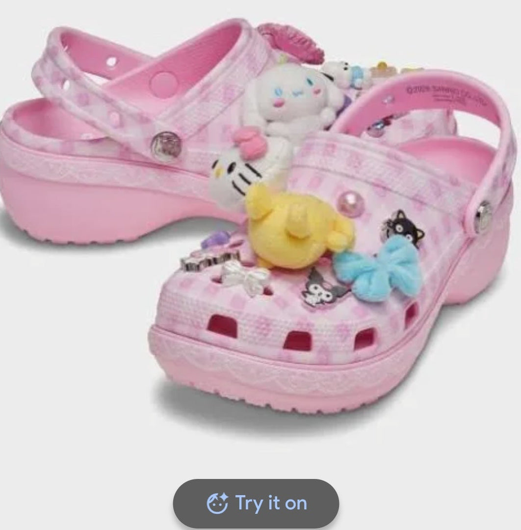 Hello Kitty and Friends Classic Platform Clog Crocs (Size 11) Brand New