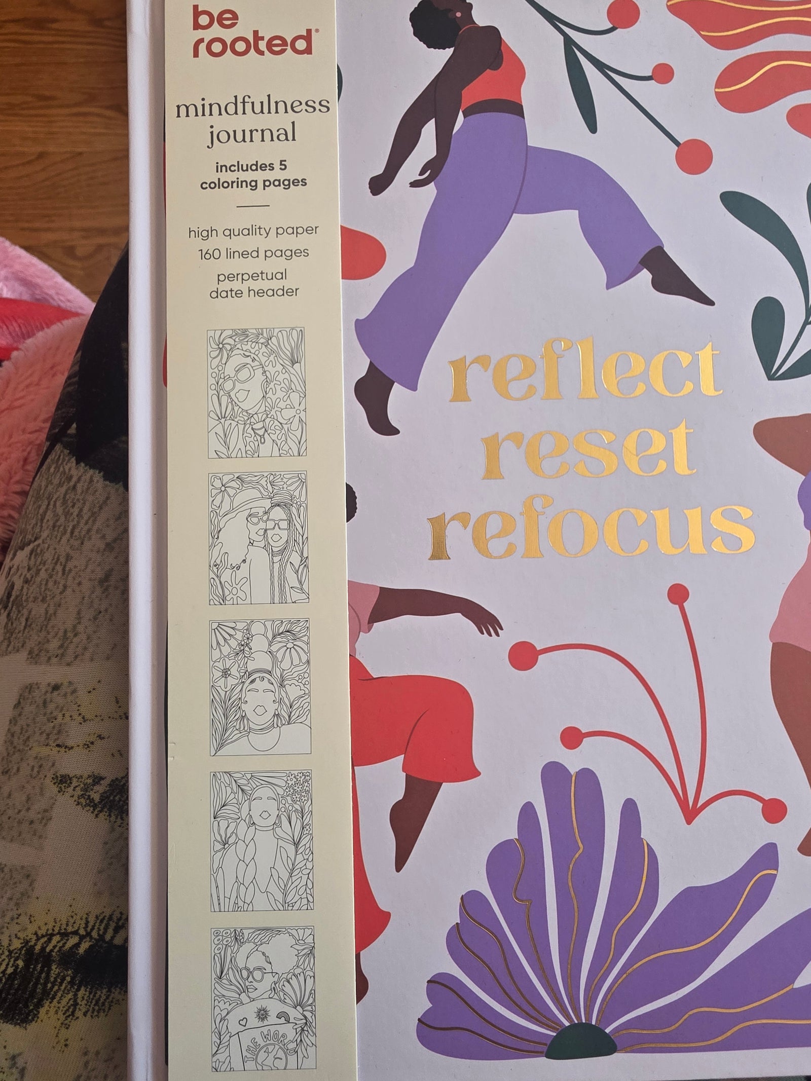Reflect Reset Refocus Mindfulness Journal 160 lined Pages includes 5 Coloring Pages