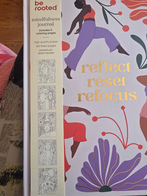 Reflect Reset Refocus Mindfulness Journal 160 lined Pages includes 5 Coloring Pages