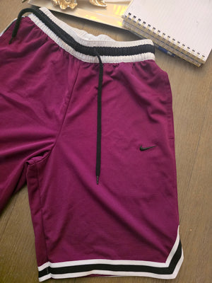 Unisex Burgundy Black and White Trim Athletic Shorts (Size Small) - Gently Used