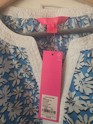 Lily Pulitzer Camryn Tunic XXS Lunar Blue Palm Beach Petals NWT