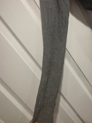 Zara Charcoal Heather Grey Camisole Pointelle Sweater (Size Medium)