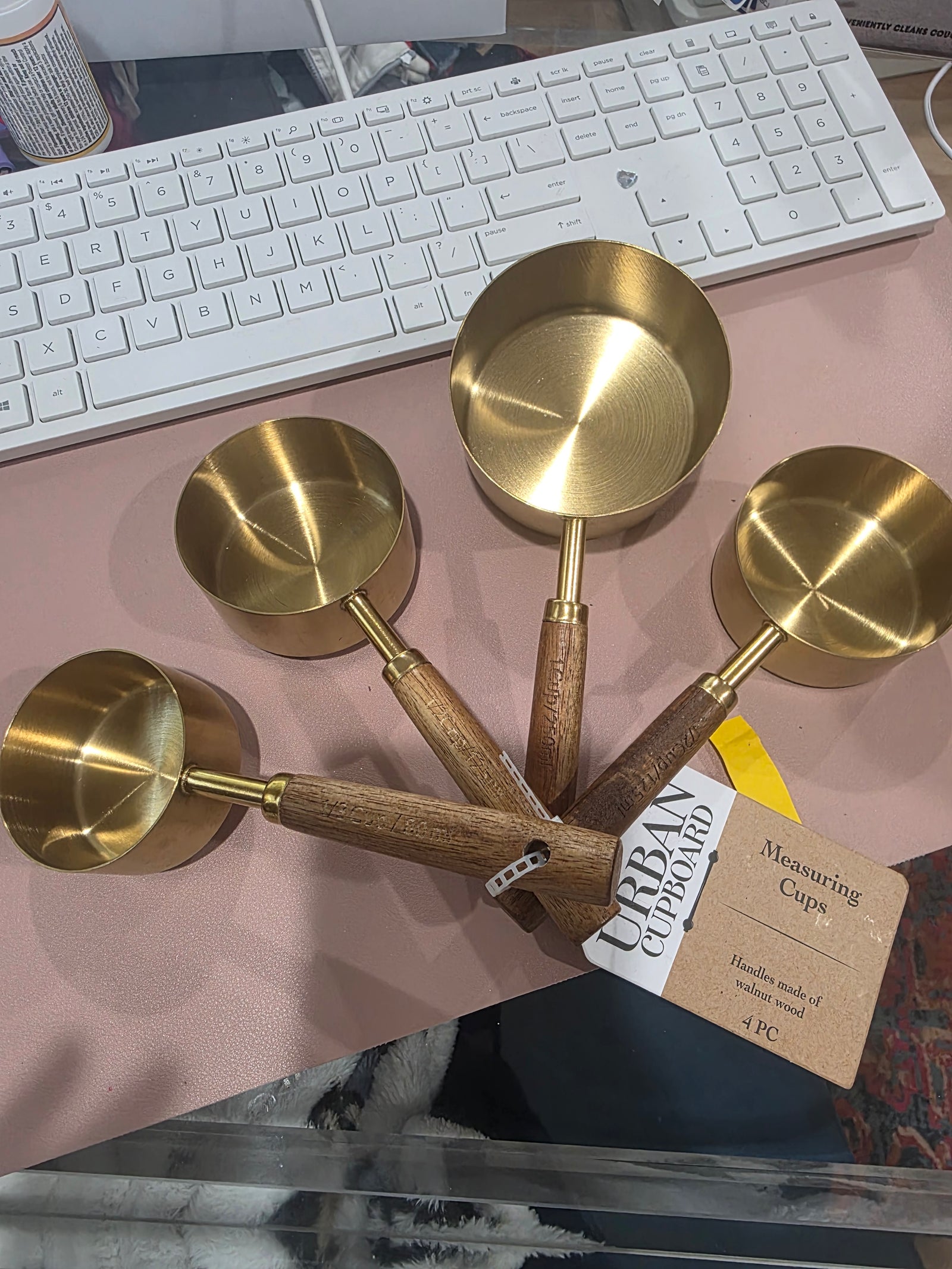 Urban Cupboard Brass/Natural Wood Handle Measuring Cups