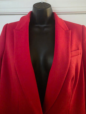 Womens Tommy Hilfiger Ruby Red Blazer One Button Front Closure (Size 10) New