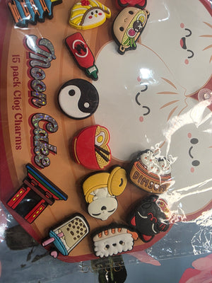 Moon Cake Clog Charms (15 Pcs - Asian Theme)