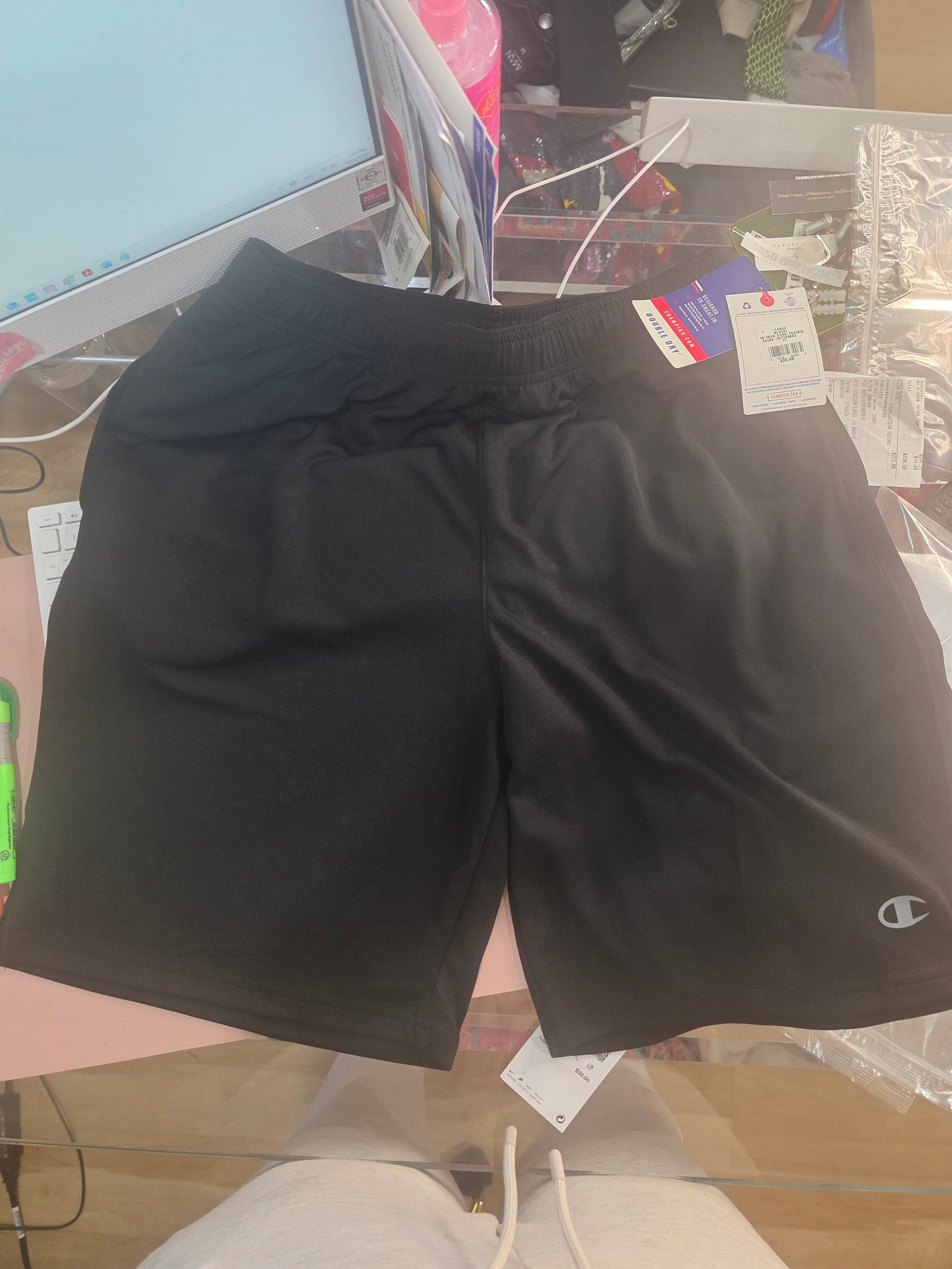 Black Champion Athletic Shorts (Size Large)
