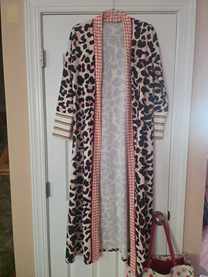 Geo-Schematic Leopard Pullover (Size Large)