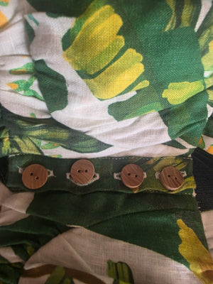 Tropical Forest Off-White Knot Sleeveless Crop Top