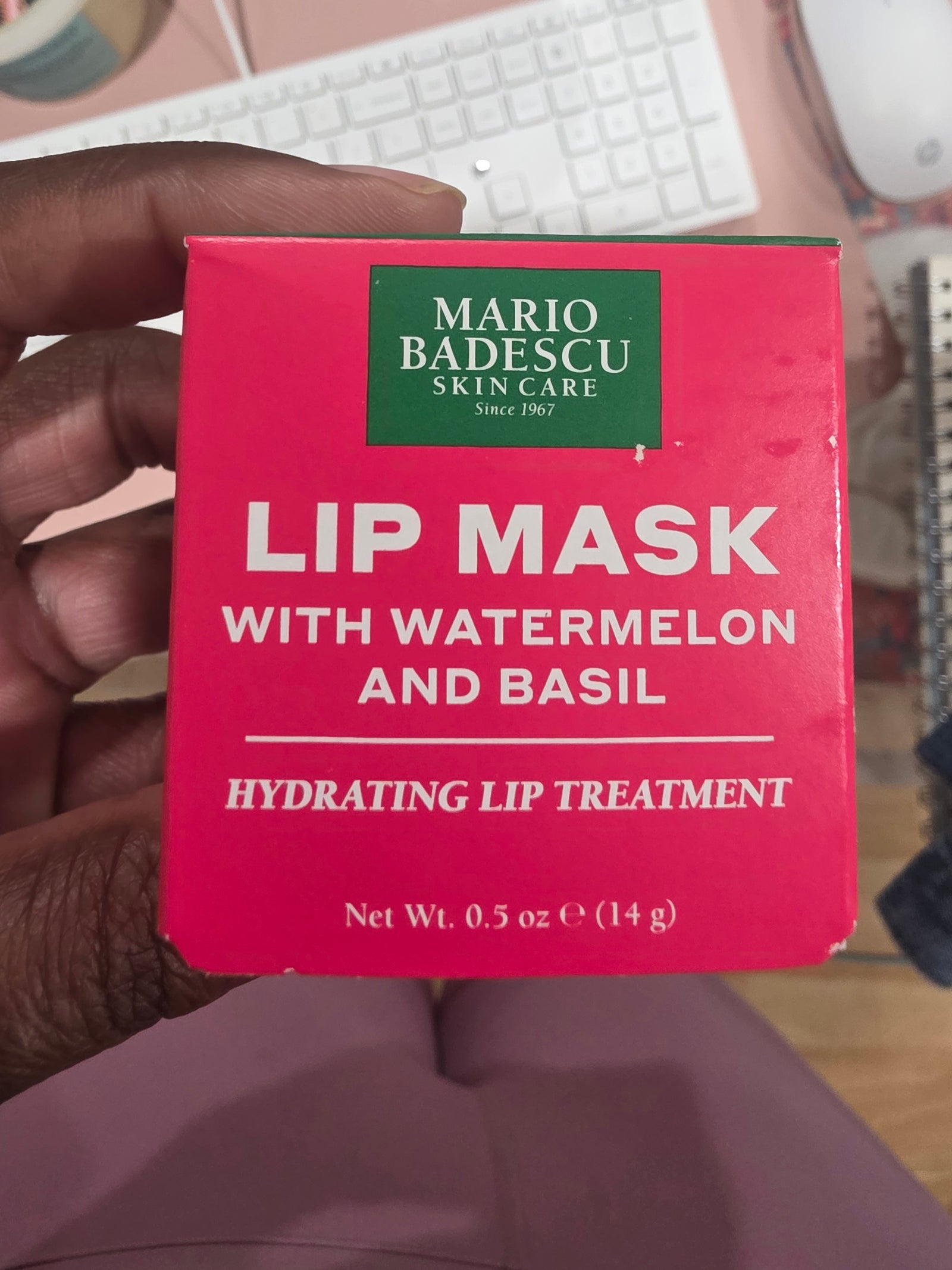 Lip Mask with Watermelon and Basil Hydrating Lip Treatment Mario Badescu 