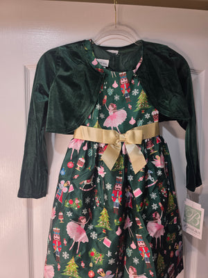 Bonnie Jean Green Christmas Dress (Children's Size 8)