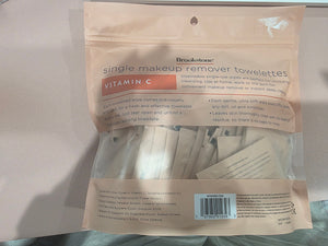 Brookstone Single Makeup Remover Towelettes Vitamin C (40 Count Wipes)