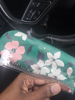 Kate Spade Floral Pencil Case Includes
Gold Metal Pencil Sharpener Plastic Ruler
Golden Colored Eraser